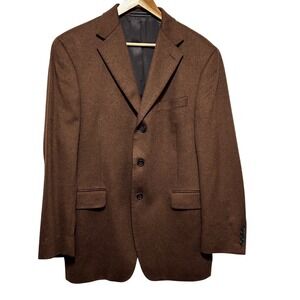 Arnold Brant Men Blazer‎ Jacket 41R Brown Cashmere Mink Tailored Classic Luxury